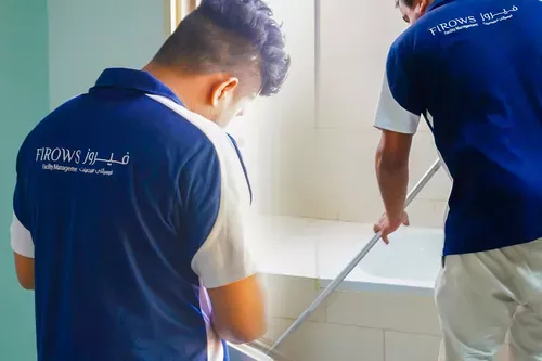 Cleaners from Cleanology are cleaning the place in Qatar.